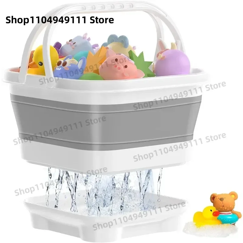 صندوق تخزين ألعاب دش جديد قابل للطي مع سلة تخزين ألعاب حوض الاستحمام بقاعدة قابلة للفصل #1