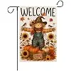 Rustic Fall Scarecrow Garden Flag Outside | Double Sided, Weather & Fade Resistant, Yard Outdoor Decoration, Features We llz