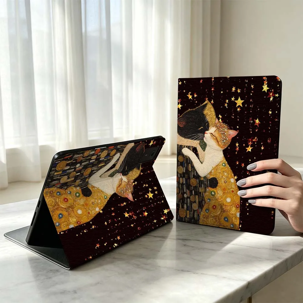 Golden Art Cat Cute For Lenovo Xiaoxin Pad Pro Tab P12 P11 11 11.2 11.5 10.6 inch K10 M10 Plus Tablet Case Soft