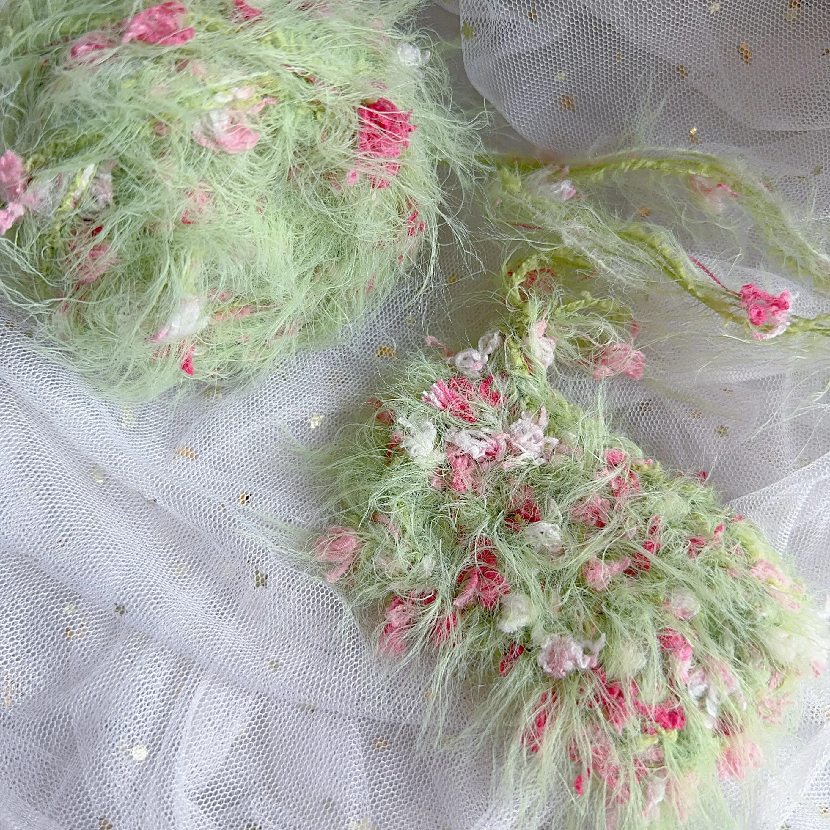 50g Green Plush Soft and Sticky Handmade DIY Crochet Knitting Sweater Bag Hair Loop Hand Account Book Yarn