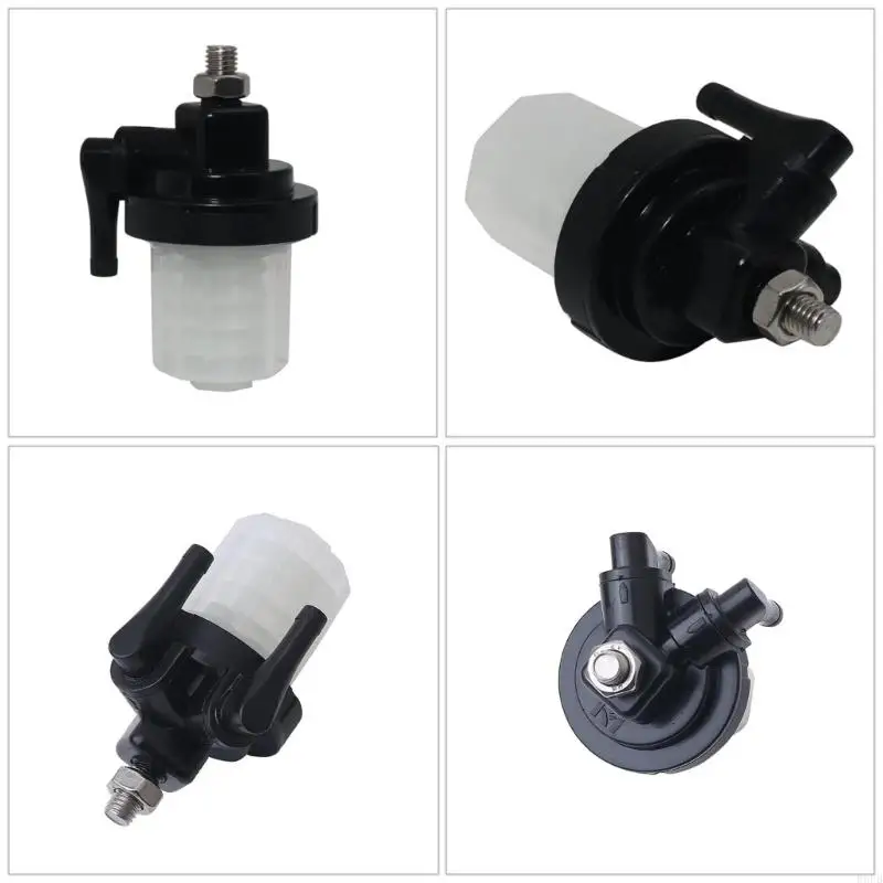 61N-24560-00-00 Marine Filter With Clear Collection Bowl, Mounting Fastener and Hose Clamps for 9.9-90HP Boat Engine Maintenance
