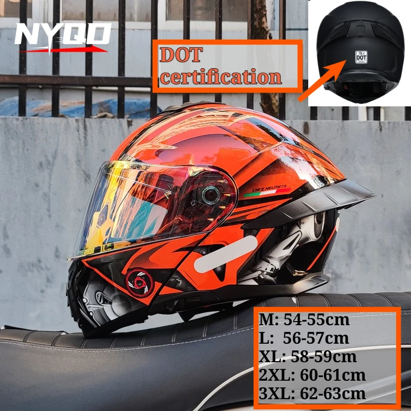 

Модульный мотоциклетный шлем DOT с откидной лицевой частью, двойным визором и линзами для ночного видения, для мотокросса