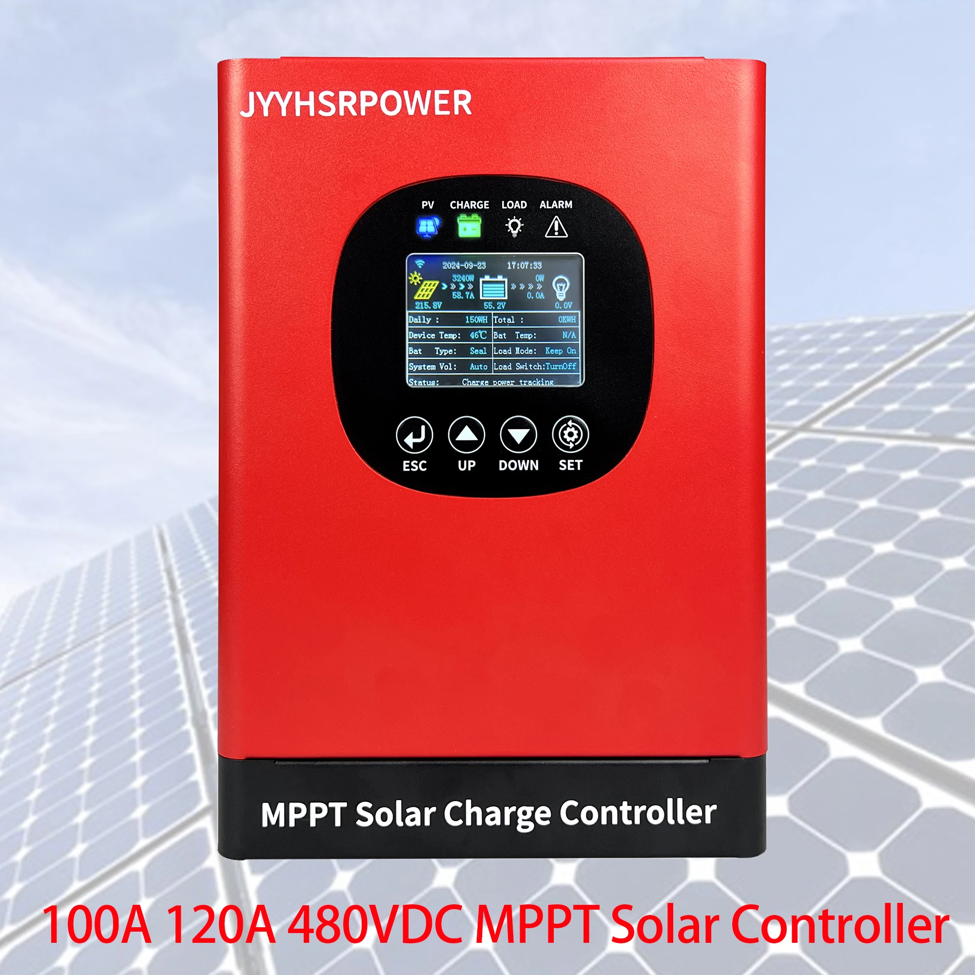 

Auto 24V-192V MPPT 100A 120A Solar Charge Controller 480V LCD Touch For Lifepo4 Lithium GELLead Acid Home Solar Panel System