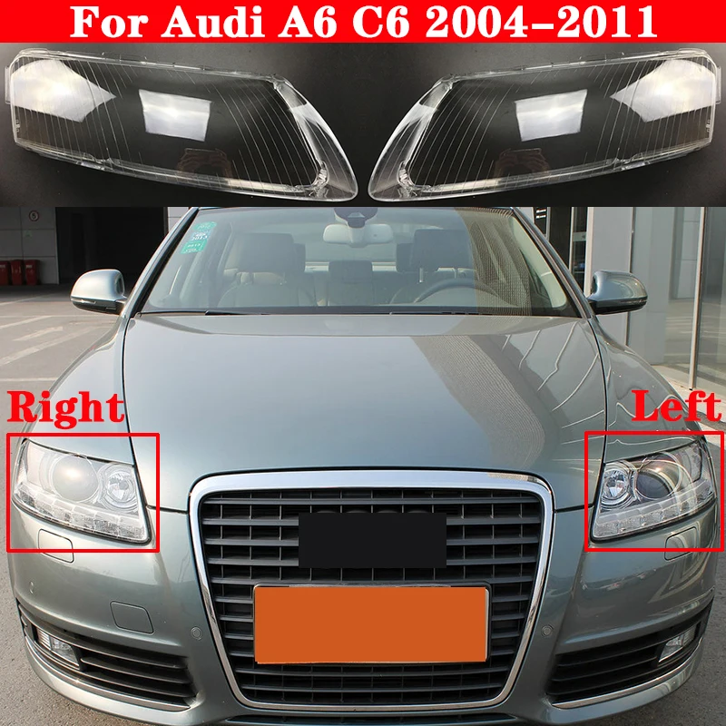 

Для Audi A6 C6 2004-2011 Автомобильная передняя фара, крышка объектива, стекло, авто корпус, абажур, прозрачная крышка фары