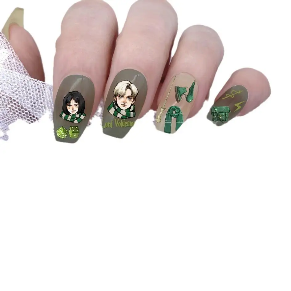 Harries Potter Cartoon Nail Stickers Kawaii Wizard Decoration Anime Accessories Hogwarts Nail Art Tools Diy Toys Gift for Girl