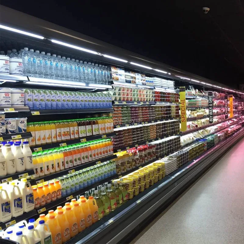 Commercial Beverage Cool Open Chiller Restaurant Supermarket Convenience Store Drink Refrigeration Equipment FL Customized