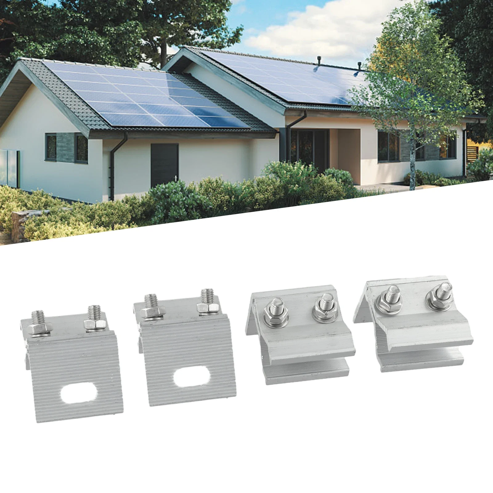 For Roof For Solar Panels Solar Panel Clear Mill Finish High Quality Photovoltaic Fixture Fixing Clamp Anodizing