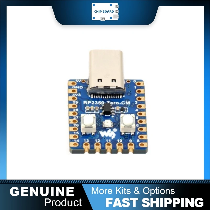 

Waveshare RP2350-Zero-CM Dev Board, RP2350 Dual-Core MCU, USB Type-C Plug, 12 PIO Module