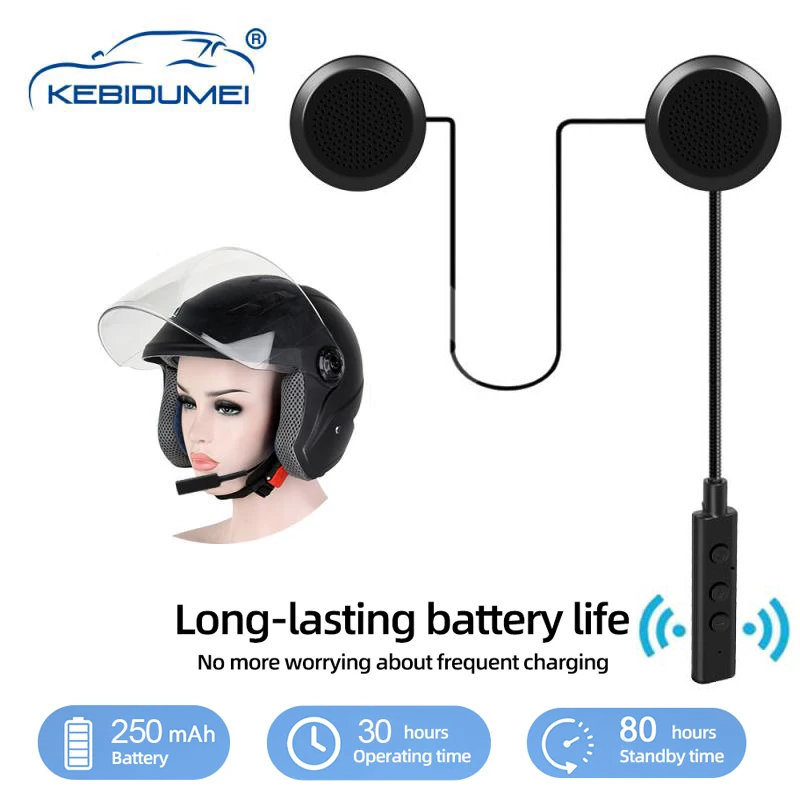 Motorcycle Helmet Bluetooth Headset Waterproof Moto Headphone Wireless Stereo Headset Handsfree Call Kit with 250mHA