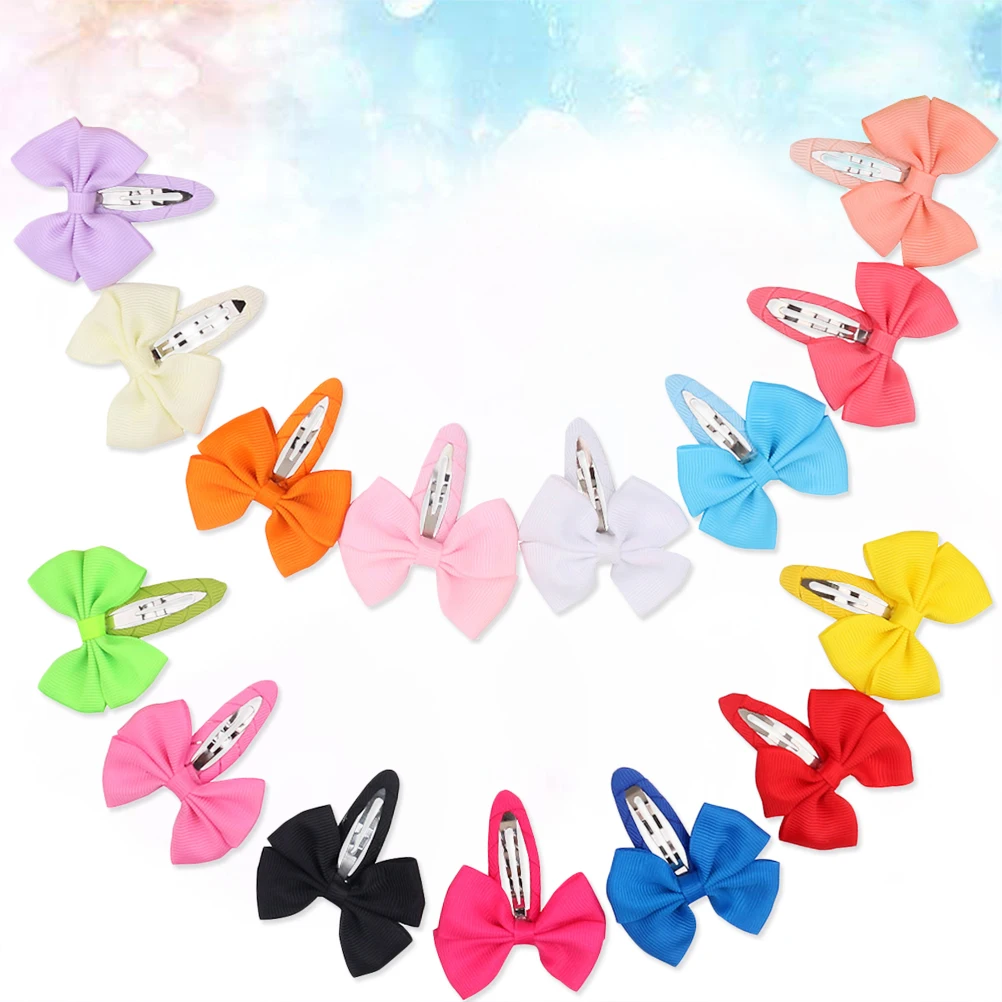

14 Pcs Bow Hair Clips for Girls Kids Toddler Solid Color Assorted Lovely Elegant Cool Design Perfect Daily Wear Gift Ideas Hair