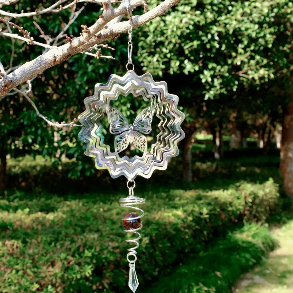 Stainless Steel Reflective Wind Spinners Sparkly Wind Spinner to Scare Birds Away from Yard Patio Farm Metal Wind Spinners