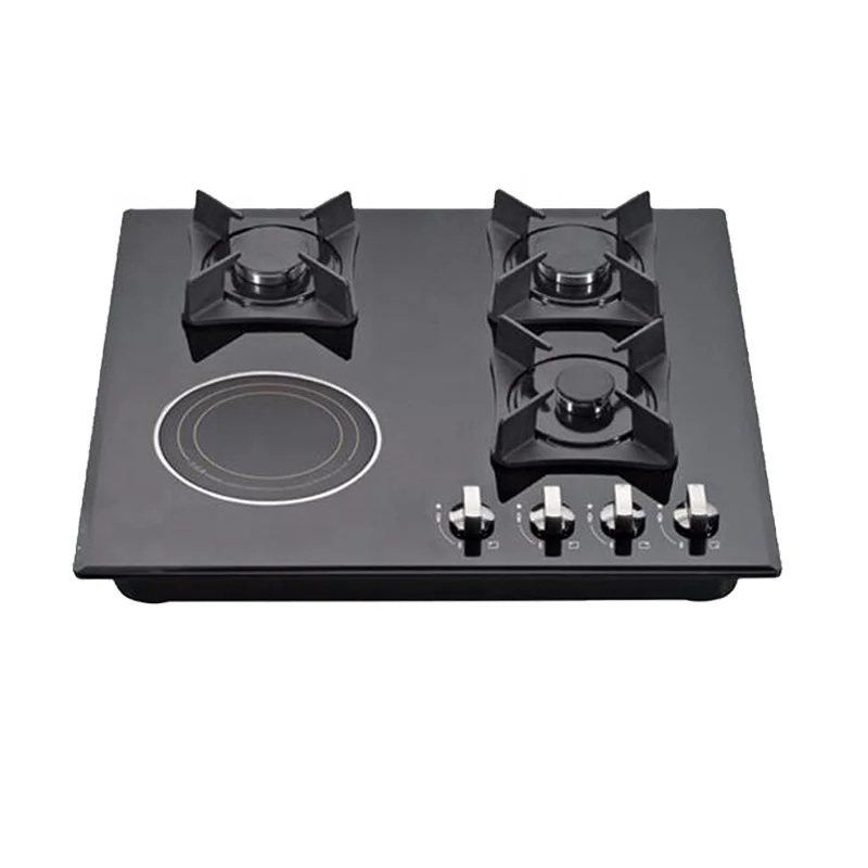 Home Kitchen Top Glass Brass Portable Kitchen Electric Ceramic Gas Cooking Stoves 4 burner gas cooker built in hob Gas Cooktops