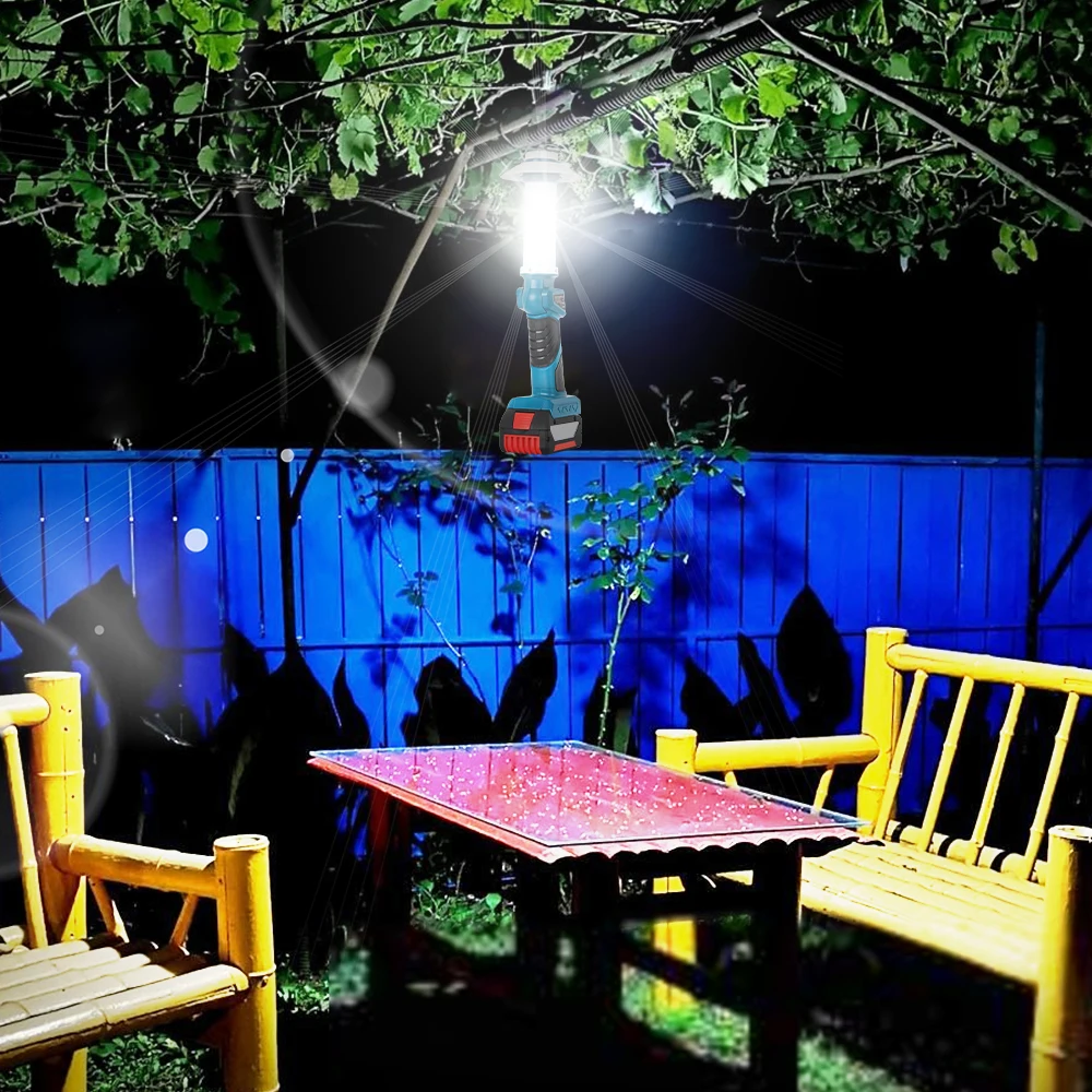 8W 800LM Lantern for Bosch 18V Battery, USB Output, Hook, Emergency Light for Camping, Hiking, Outdoor (No Battery)