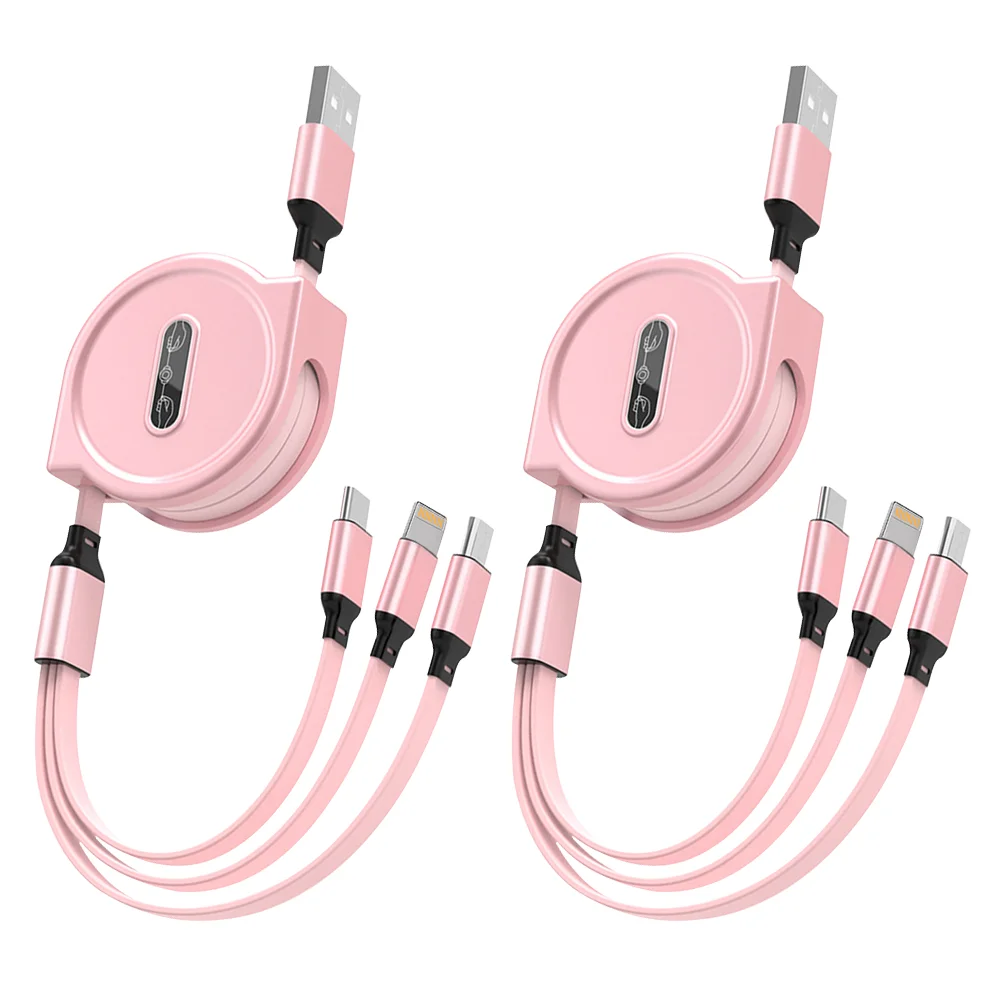 

3 In 1 Retractable USB Cable Fast Charging Data Cord For Iphone Samsung Huawei Xiaomi Multi Port Multiple Charging Wire