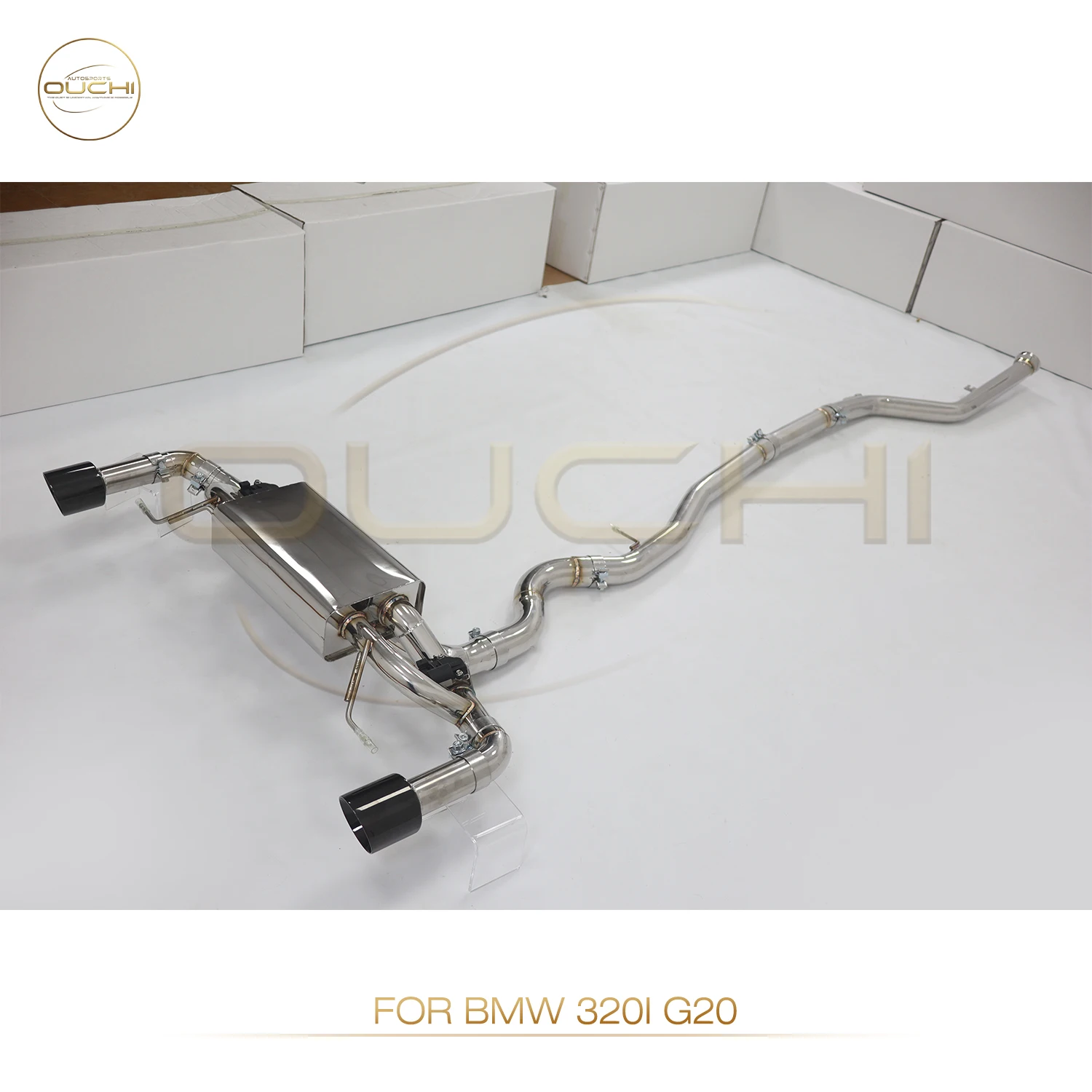 

OUCHI Factory Direct Sales Catback for BMW 320i G20 SS304 Single Tube Design Exhaust With Electronic Valves Tips Car Parts