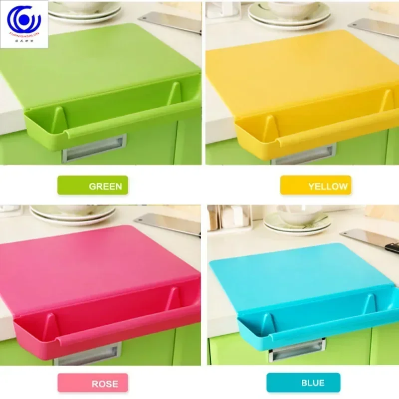 Candy Color Kitchen Practical Two-in-One Storage with Vegetable Slot Cutting Board Cutting Board Plastic Thickened Fruit Board
