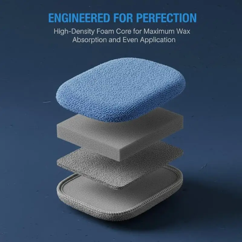 New 1pcs Soft Microfiber Car Wax Applicator Mitts Polishing Sponge Wax Foam Applicator Pad For Car Cleaning Auto Detailing