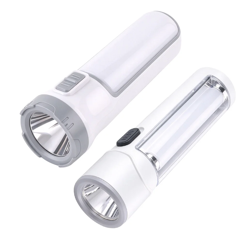 BORUiT 2PCS LED Flashlight Powered by AA Batteries Portable Torch 2 Lighting Modes Emergency Indoor Lantern Reading Work Light