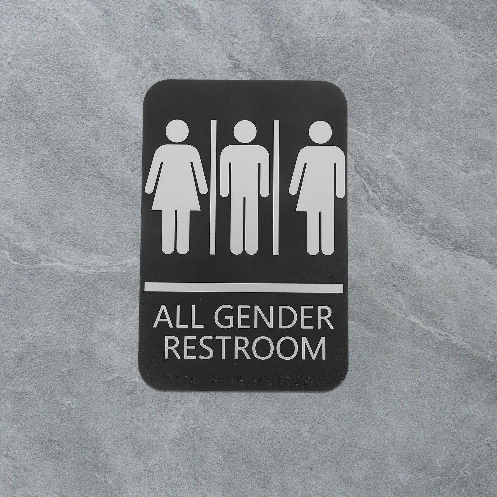Unisex Restroom Sign Braille Guidance Raised Text ABS Material Easy Installation Bathroom Door Sign for Home Business Modern