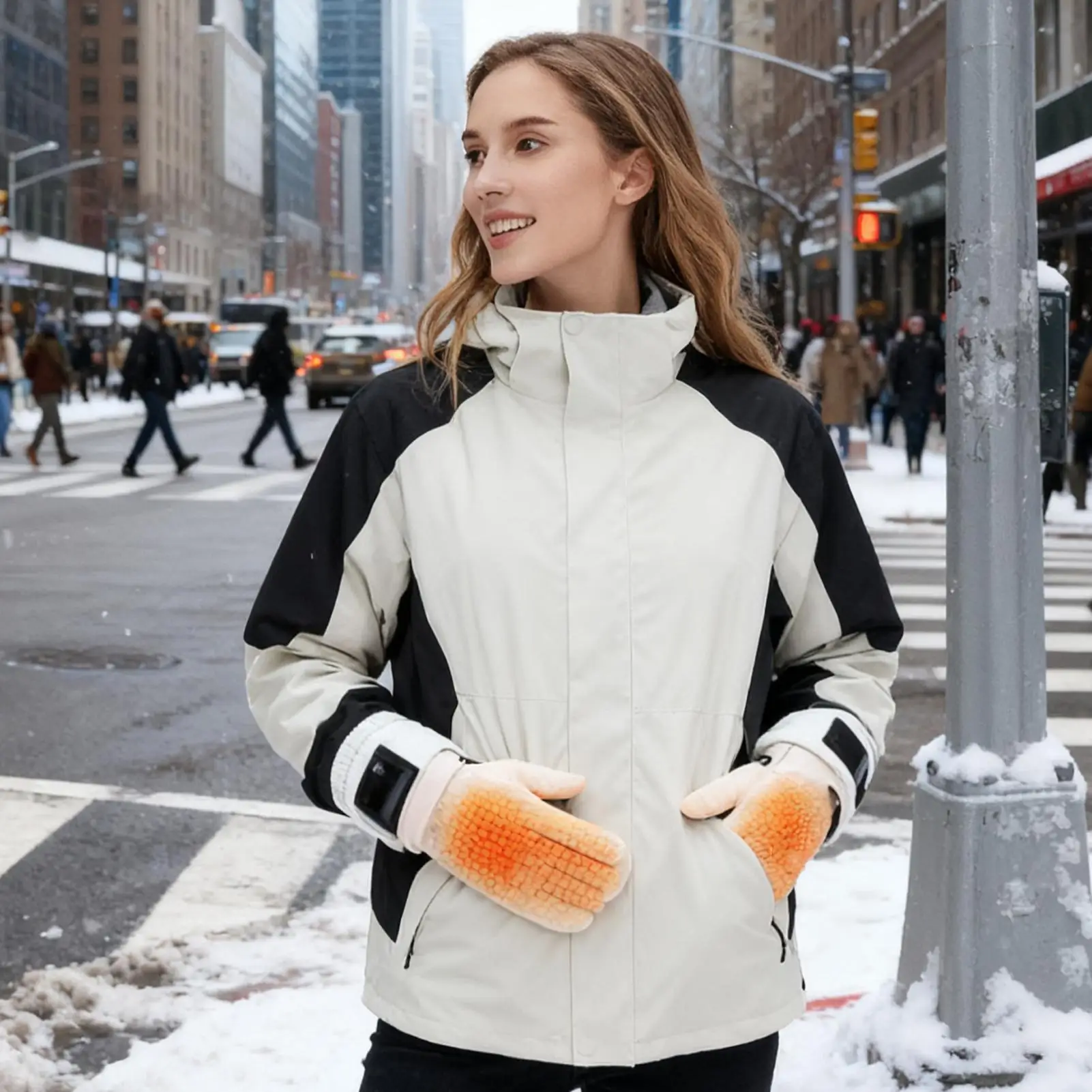 

Heated Gloves 1 Pair Breathable Windproof Plug-in Winter Thermal Heating Mitts For Skiing Cycling Hiking Fishing Snowboarding