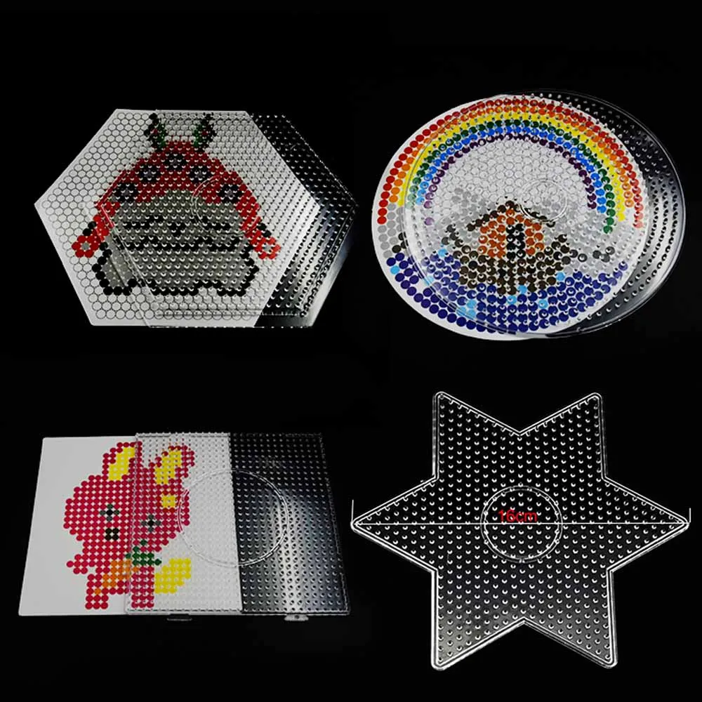 Big Hama Beads 5mm Square Large Pegboards Board for Hama Fuse Beads Circle Puzzle Template for Educational Toys