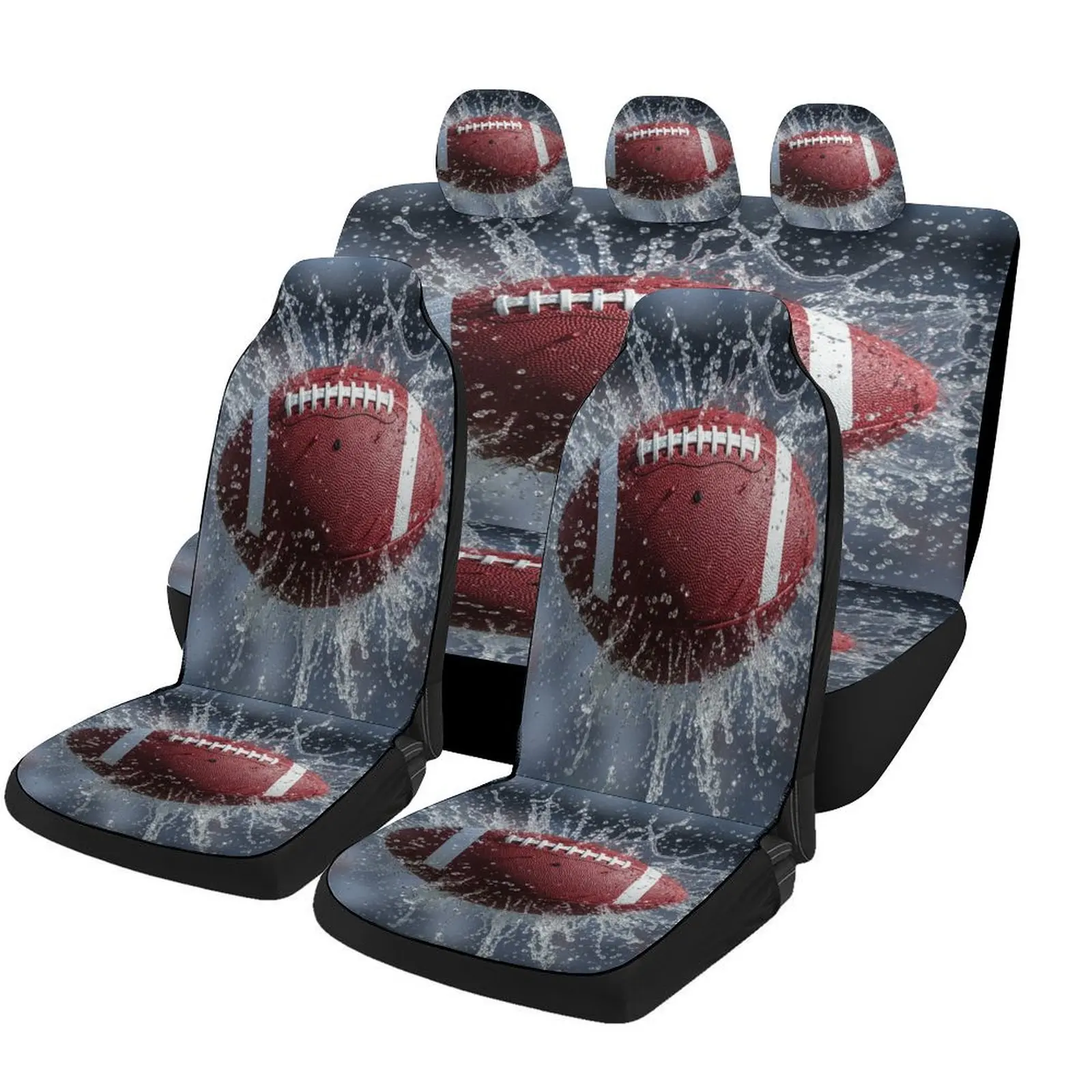 

Football Splash Designed Car Seat Covers Set For Most Cars, Trendy Breathable Decorative Car Seat Protector Covers Full Set, Ca