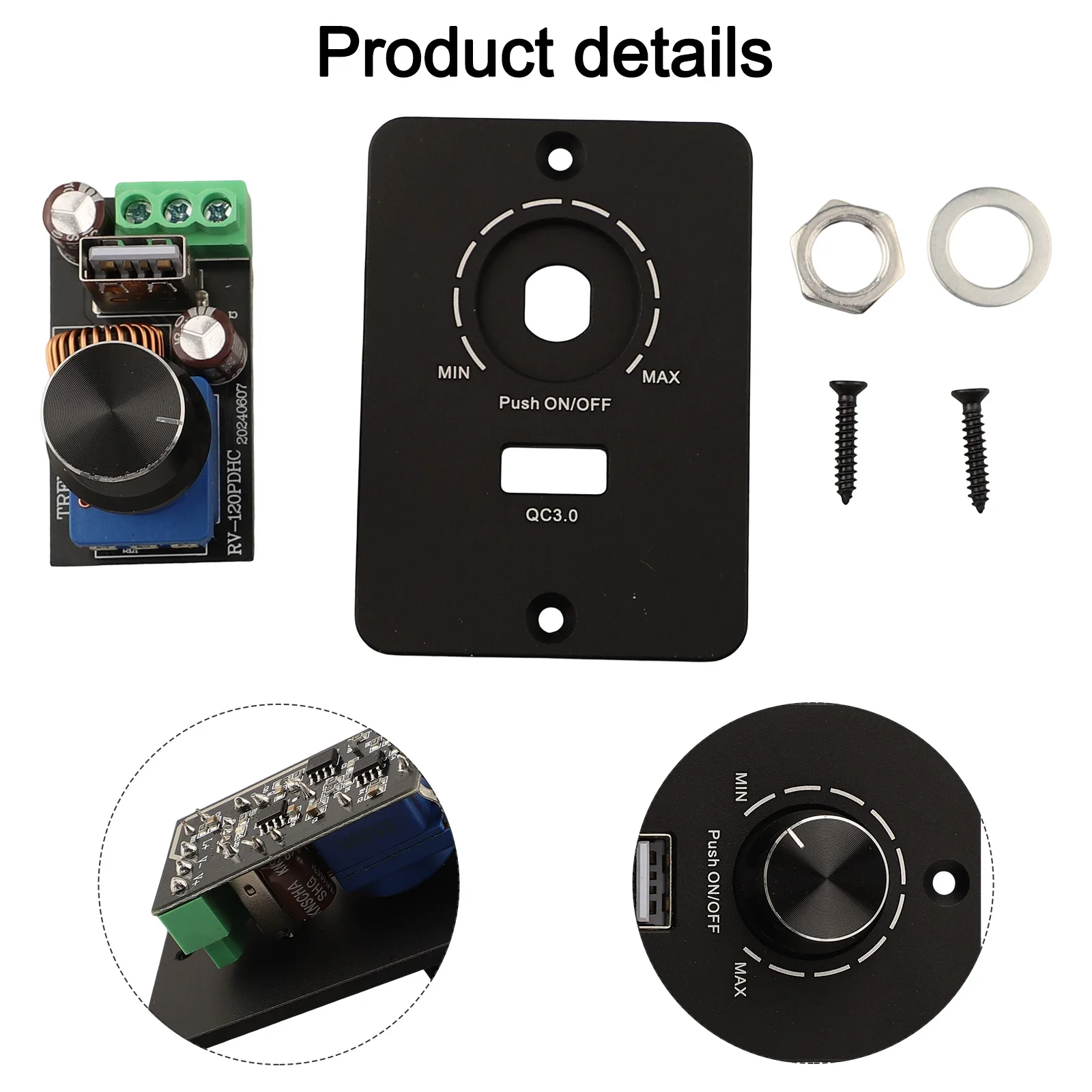 

12V 24V Dimmer RV Dimmer Light Switch Built-in Memory Function Easy Installation Process Outdoor Lighting For Halogen Lamps
