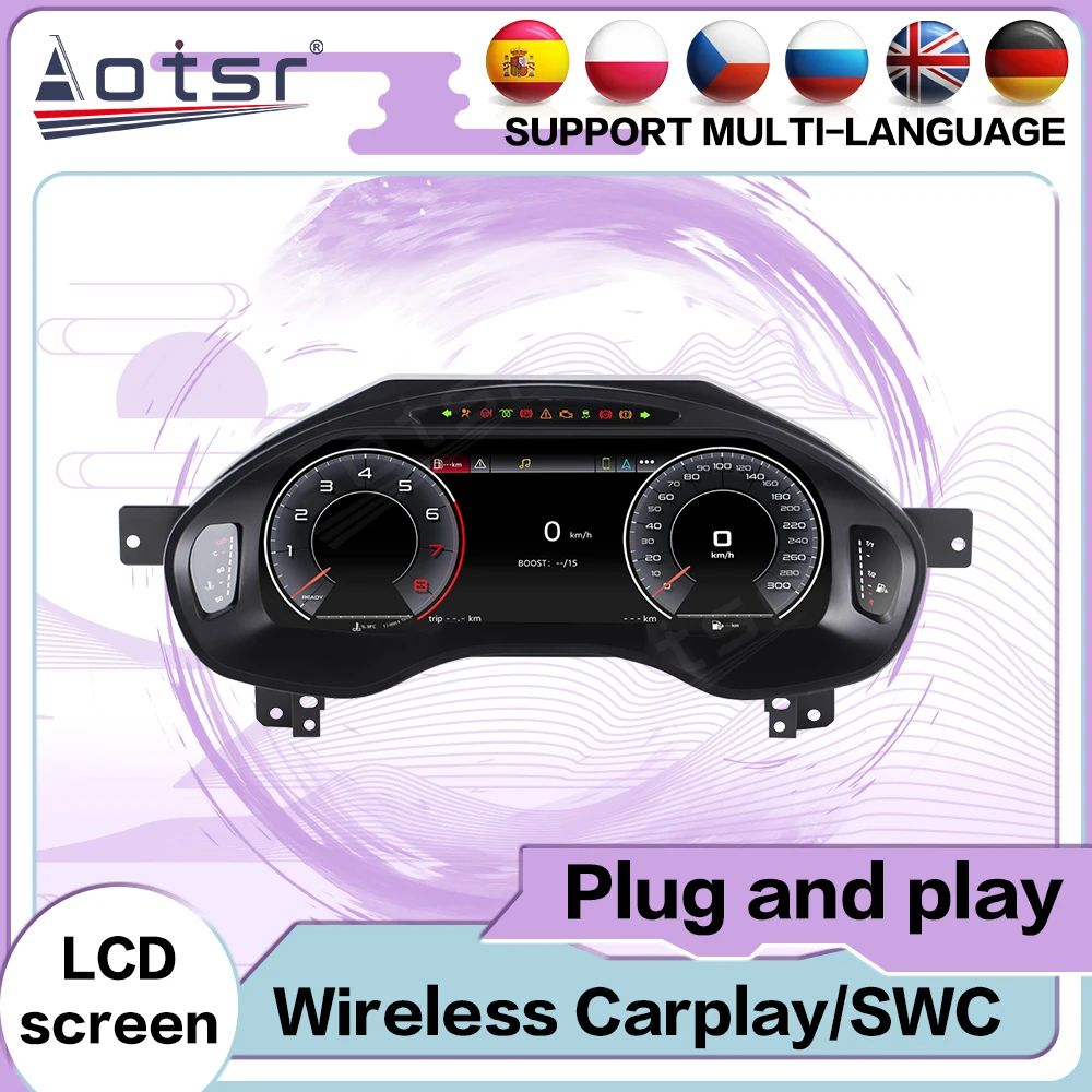 

Premium Plug & Play HD LCD Digital Cluster Instrument Panel Virtual Cockpit For Audi A6 S6 A7 S7 2012-2018 Car Dashboard Upgrade
