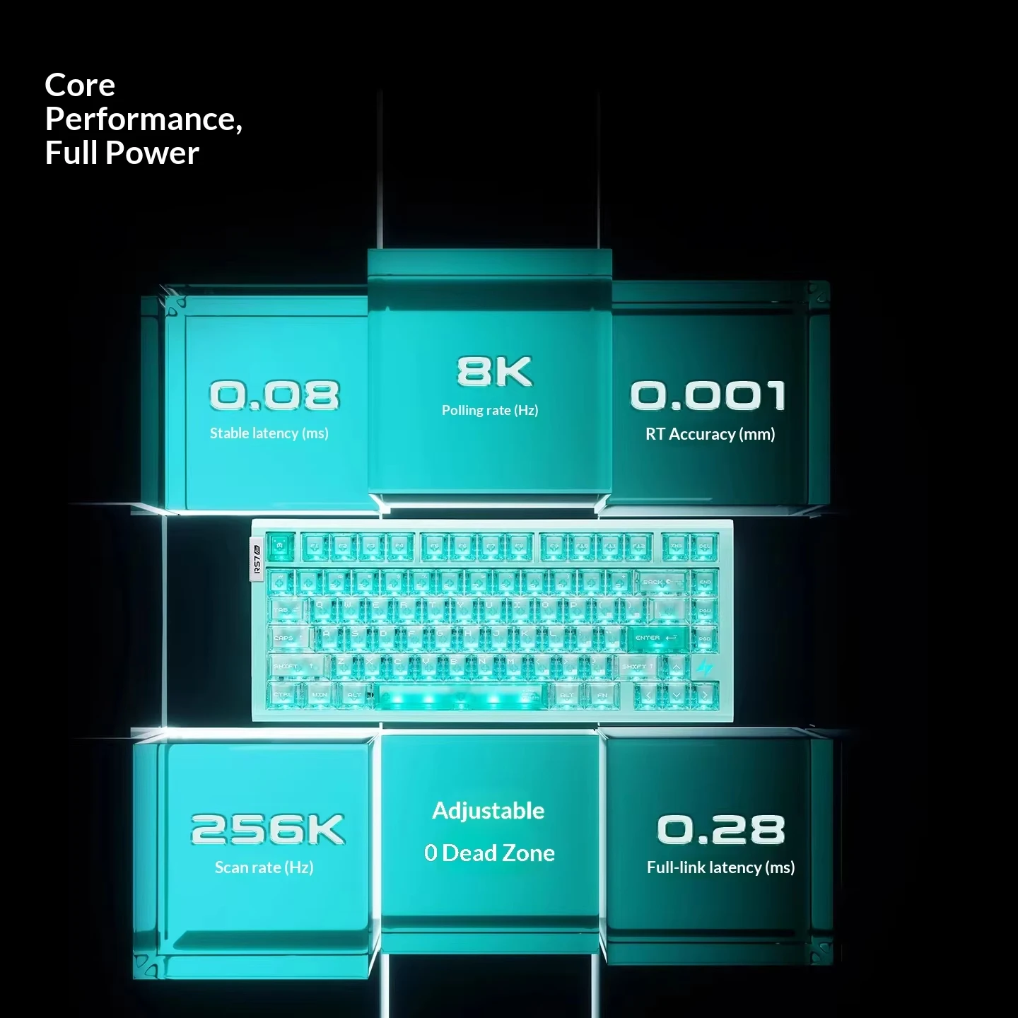 ATK RS7 Air Magnetic Switch E-sports Keyboard Wired Mechanical Keyboard 81Keys 8KHz RT0.001 Gasket PC Gamer Accessories Gifts