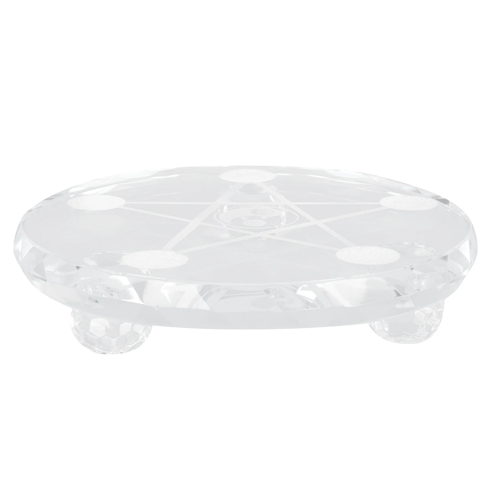 

Transparent Jade Pedestal Crystal Balls Stand Glass Agate Round Base Decorative Jade Display Stand Feng Shui Ornament