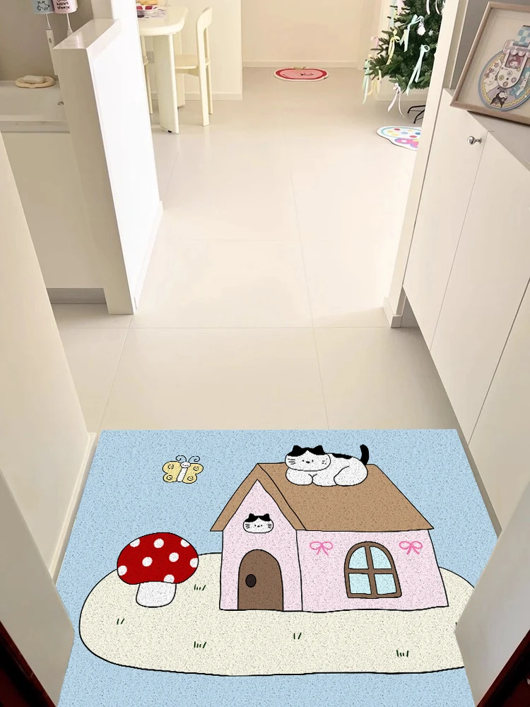 Korean Style Door Mat Indoor Outdoor Entrance Mat Dust Removal Anti Slip Shoe Changing Rug Customizable Size And Shape