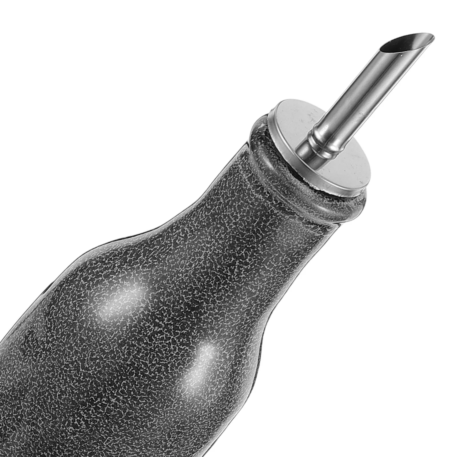 Ceramic Oil and Vinegar Dispenser 400Ml Nordic Style Kiln Glaze Kitchen Syrup Bottle Stainless Steel Pourer Oil Container Soy