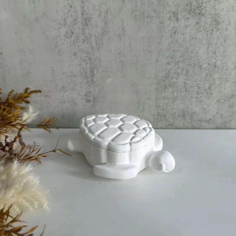 Turtle Storage Box Silicone Mold with Lid Ornament Earring Plaster