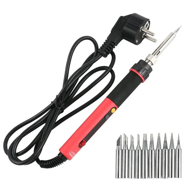 

CXG E60WT E90WT E110WT Digital LCD Adjustable NC Thermostat Electric Soldering Iron Handle Welding Repair 10 PCS 900M Tips