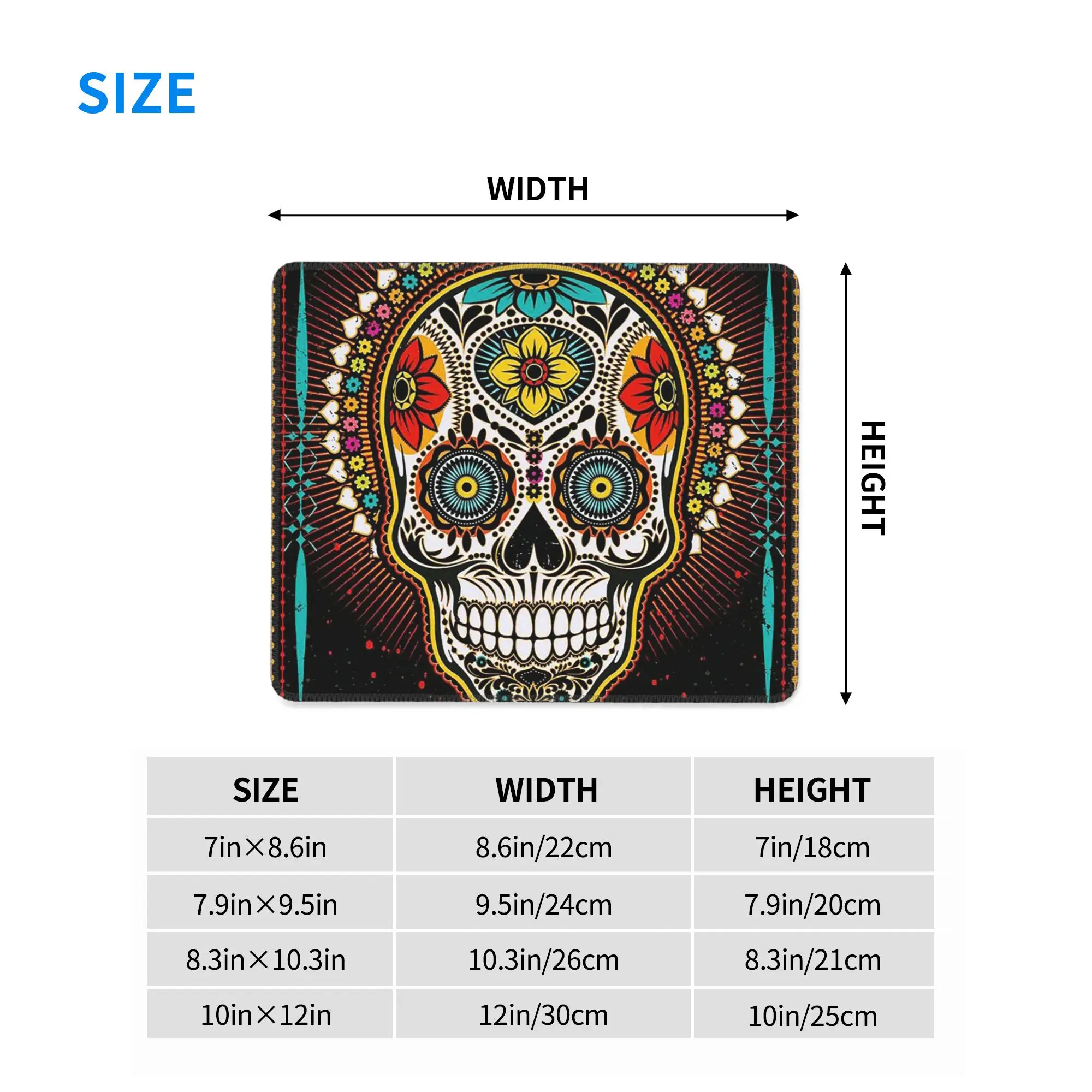 Mexican Sugar Skulls And Flowers Mouse Pad Computer Keyboard Mouse Mat Gamer PC Laptop Desk Mat Office Accessories Table Mats