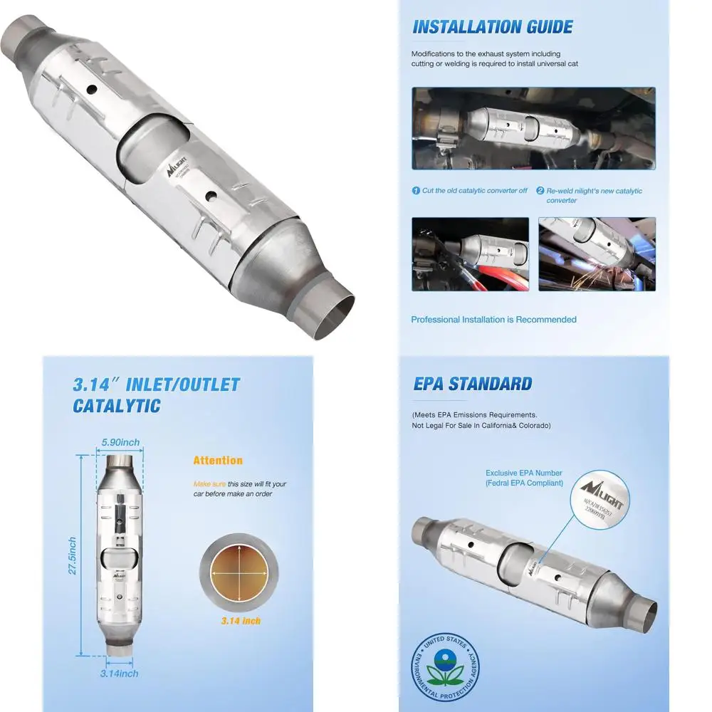 

Катализатор Nilight для Ford F250 F350 Super Duty 6,8 л и 5,4 л 2000 2001 2002 2003 2004 2005 2006 2007, Custom Fit Cat (EP