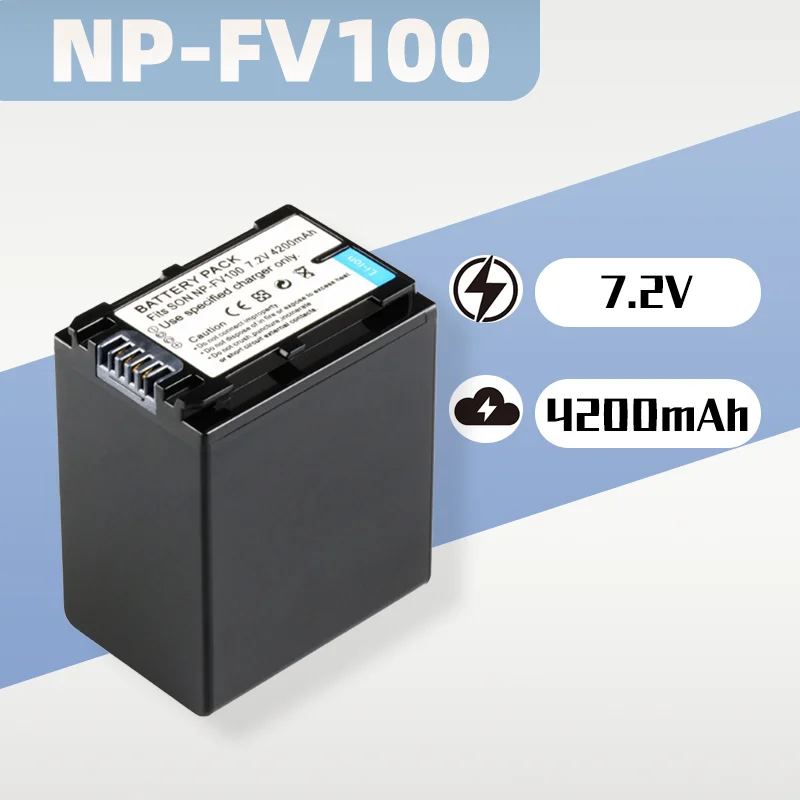 

Sony NP-FV100/FV70 Battery 7.2V 4200mAh, Rechargeable Lithium for HDR-XR550E/XR350E/XR150E CX550E/CX350E/CX15 Cameras