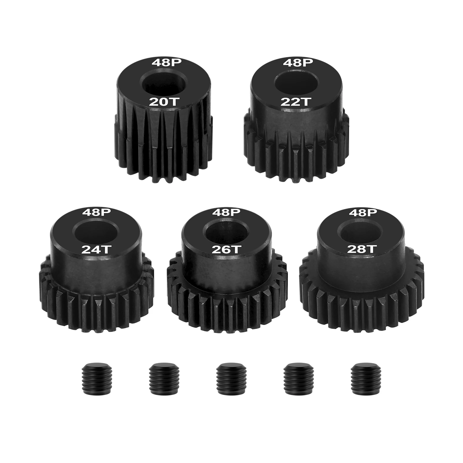 OGRC 48P 5mm Shaft Pinion Gear 20T 22T 24T 26T 28T RC Motor Pinion Gears Steel Gear RC Turck Unisersal Accessories