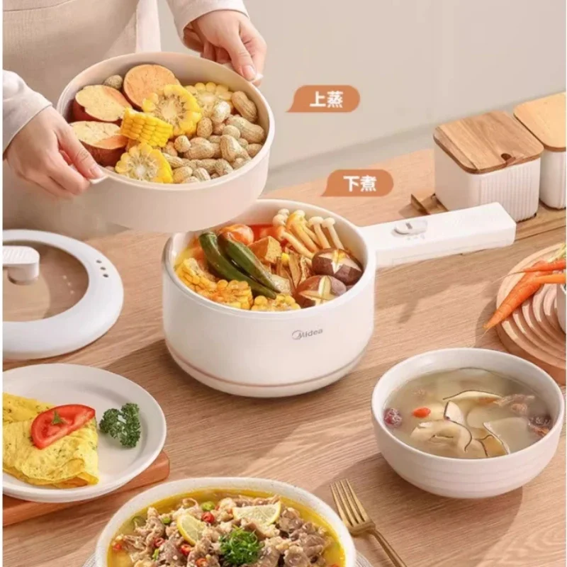 New electric cooking pot Household dormitory students 2-3 people Small electric hot pot Multifunctional mini pot cook noodles view 4