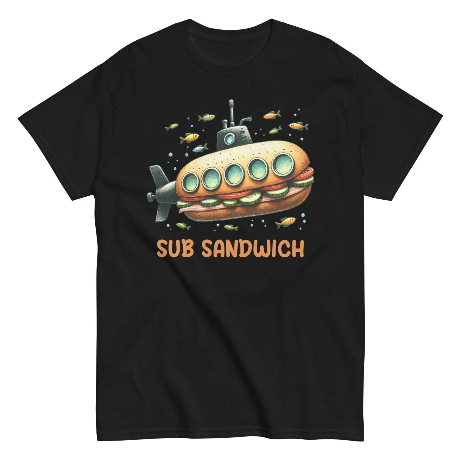 Submarine Sub Sandwich Funny Men's Cotton T-Shirt Sandwich Lover Gift Tee