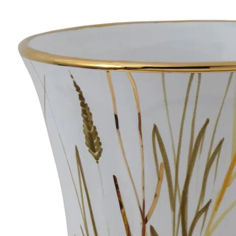 Ceramic Vase Hand Painted in Italy with Pure Gold Finiture
