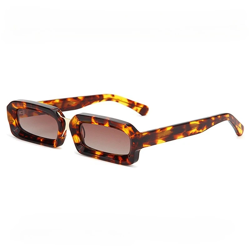 

Premium Tortoiseshell Small Frame Acetate Sunglasses Women Ins Trendy Street Style UV400 Custom Logo Square Sun Glasses Men