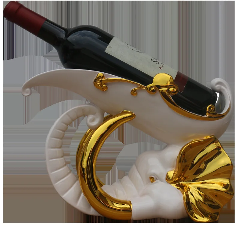 Elephant Red Wine Holder living room luxury wine cabinet decorations High foot wine glass holder household bottle rack