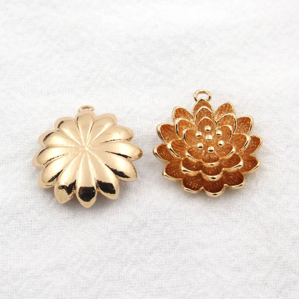 

10pcs 18mm Brass Casted Lotus Flower Pistils Center Pendant Charms Stamping Decoration DIY Handicrafts Dangle Earrings Jewelry