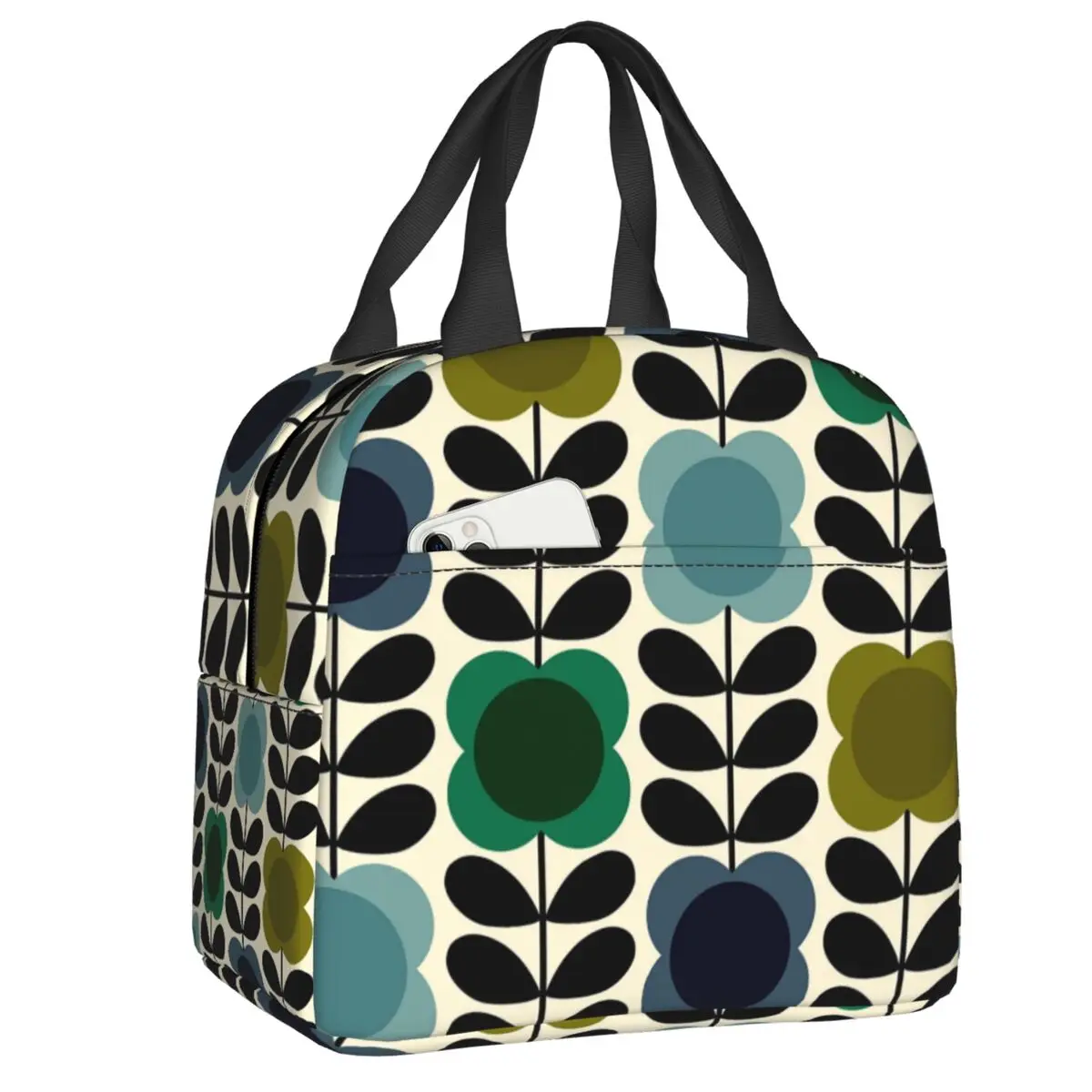 

Custom Orla Kiely Flower Scandinavian Geometric Style Lunch Bag Women Cooler Thermal Insulated Lunch Boxes for Children School