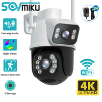 SOVMIKU 8MP 4K Smart PTZ WIFI Surveillance Camera Dual Lens Screen Outdoor Night Vision Auto Track IP Camera Security Protection