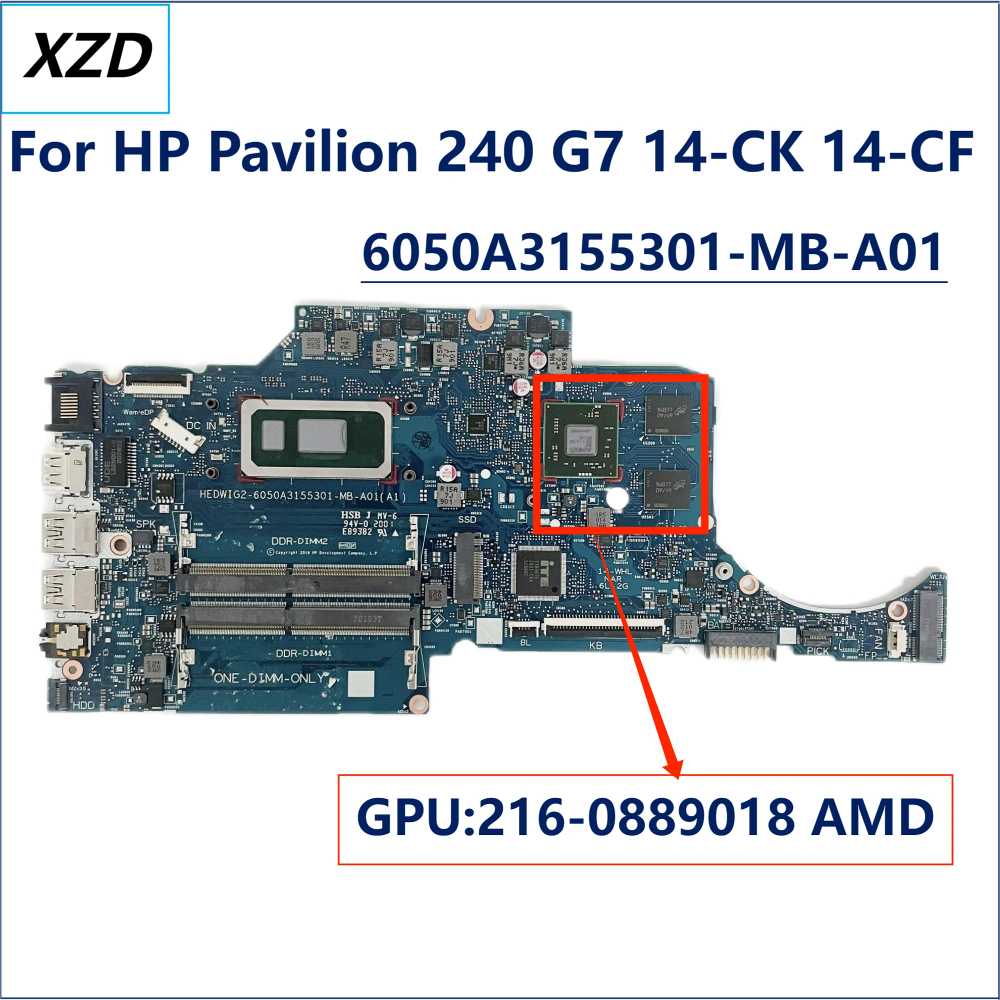 HEDWIG2-6050A3155301-MB-A01 Mainboard For HP Pavilion 240 G7 14-CK 14-CF Laptop Motherboard 100% Test OK