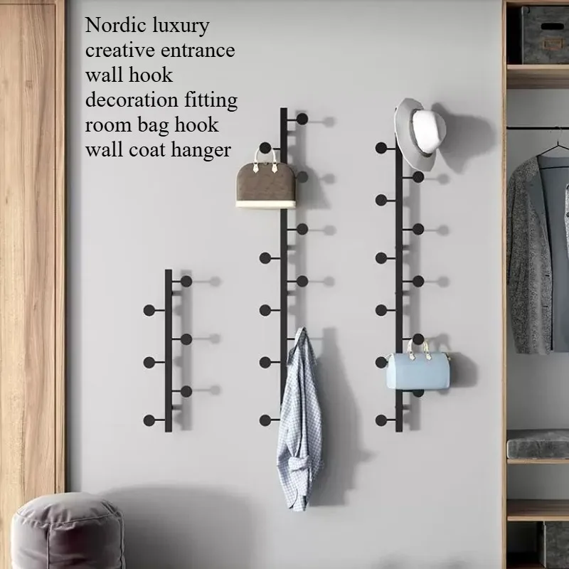 Perchero de Pared Moderno con Rieles para Ropa, Estilo Nórdico, Metálico, para Hotel, Percheros de Pared, Muebles de Lujo para Habitaciones