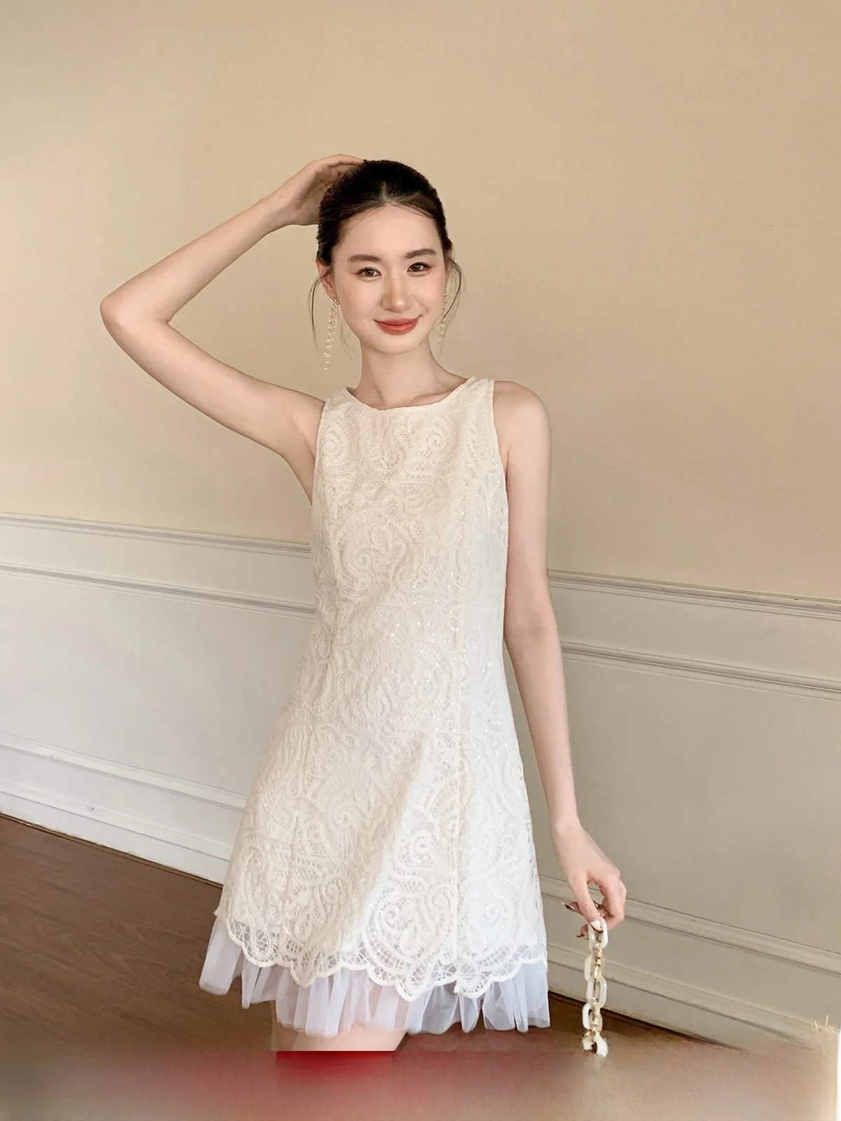 

XXNING жилет с вышивкой и кружевной отделкой Dr, женская осенняя новая юбка трапециевидной формы с высокой талией, повседневная мода Dr