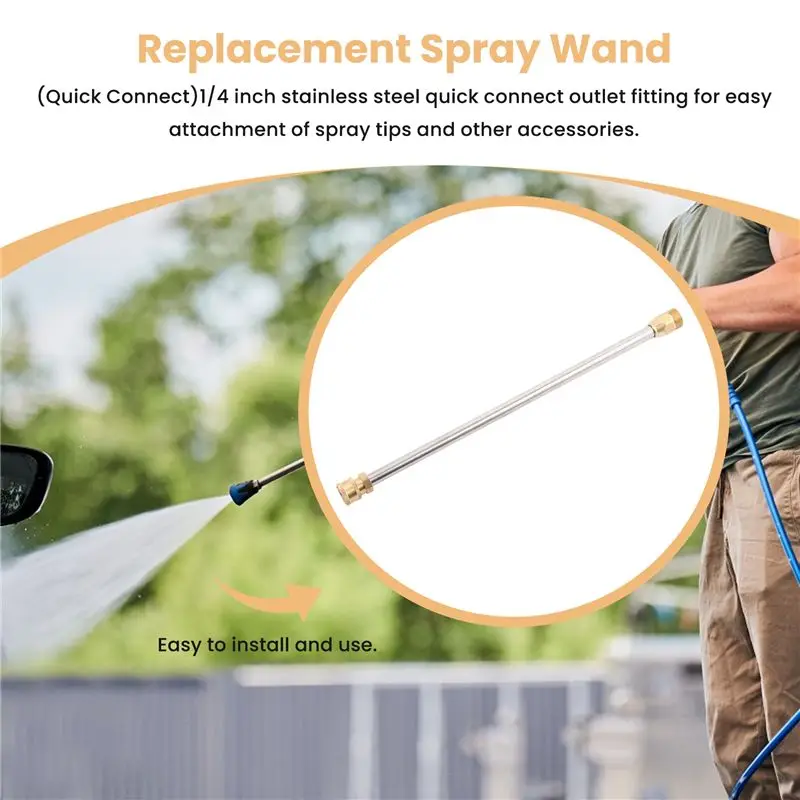 DT42-Stainless Steel Quick Connect Lance,Wand For Pressure Washers,Replacement Spray Wand,16 Inch,5000Psi